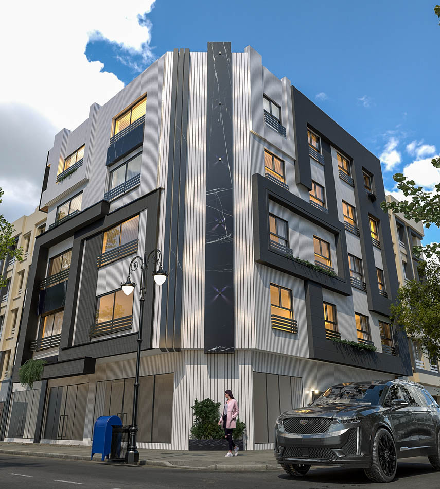 رندر های نمای قطعه 28 کوی استادان 3