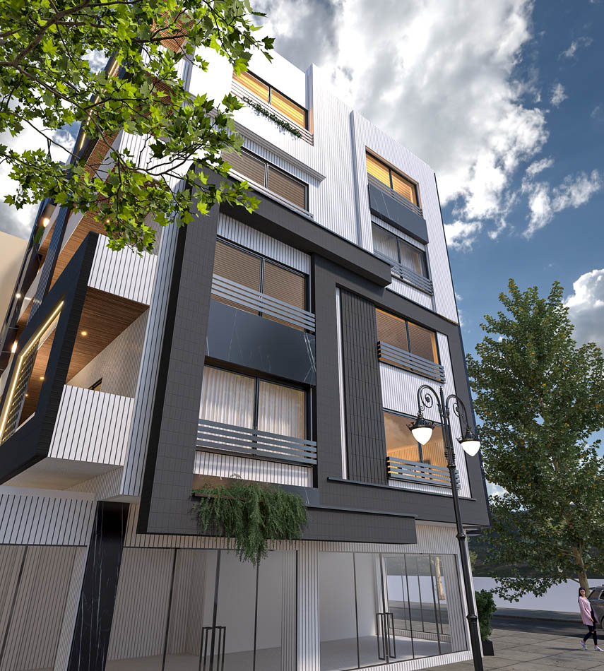 رندر های نمای قطعه 28 کوی استادان 3