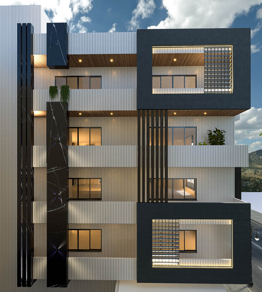 رندر های نمای قطعه 28 کوی استادان 3