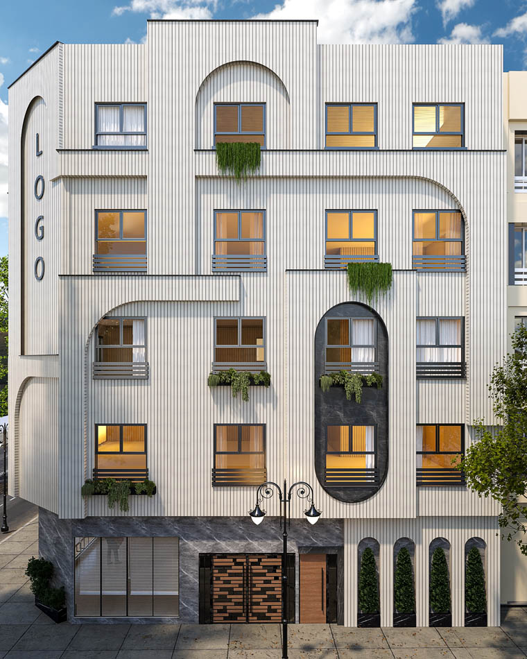 رندر های نمای قطعه 28 کوی استادان 3