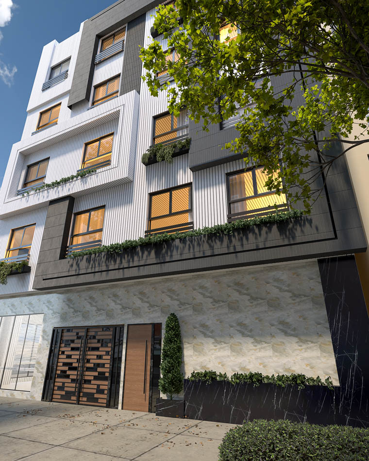 رندر های نمای قطعه 28 کوی استادان 3